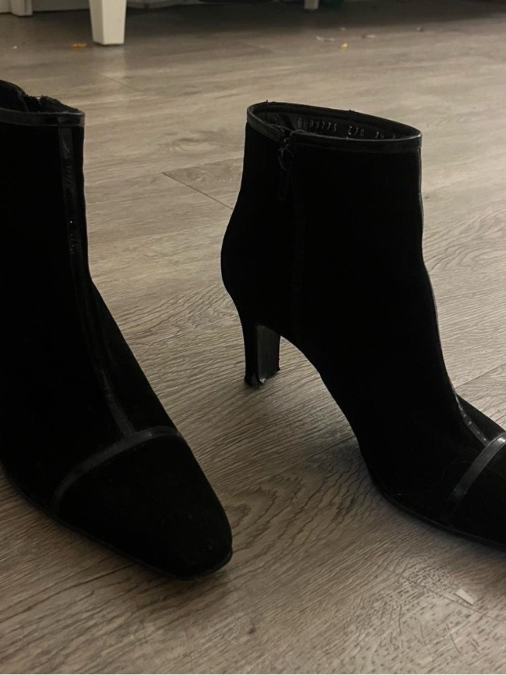 Salvatore Ferragamo Black Suede Ankle Booties with Pointed Toe